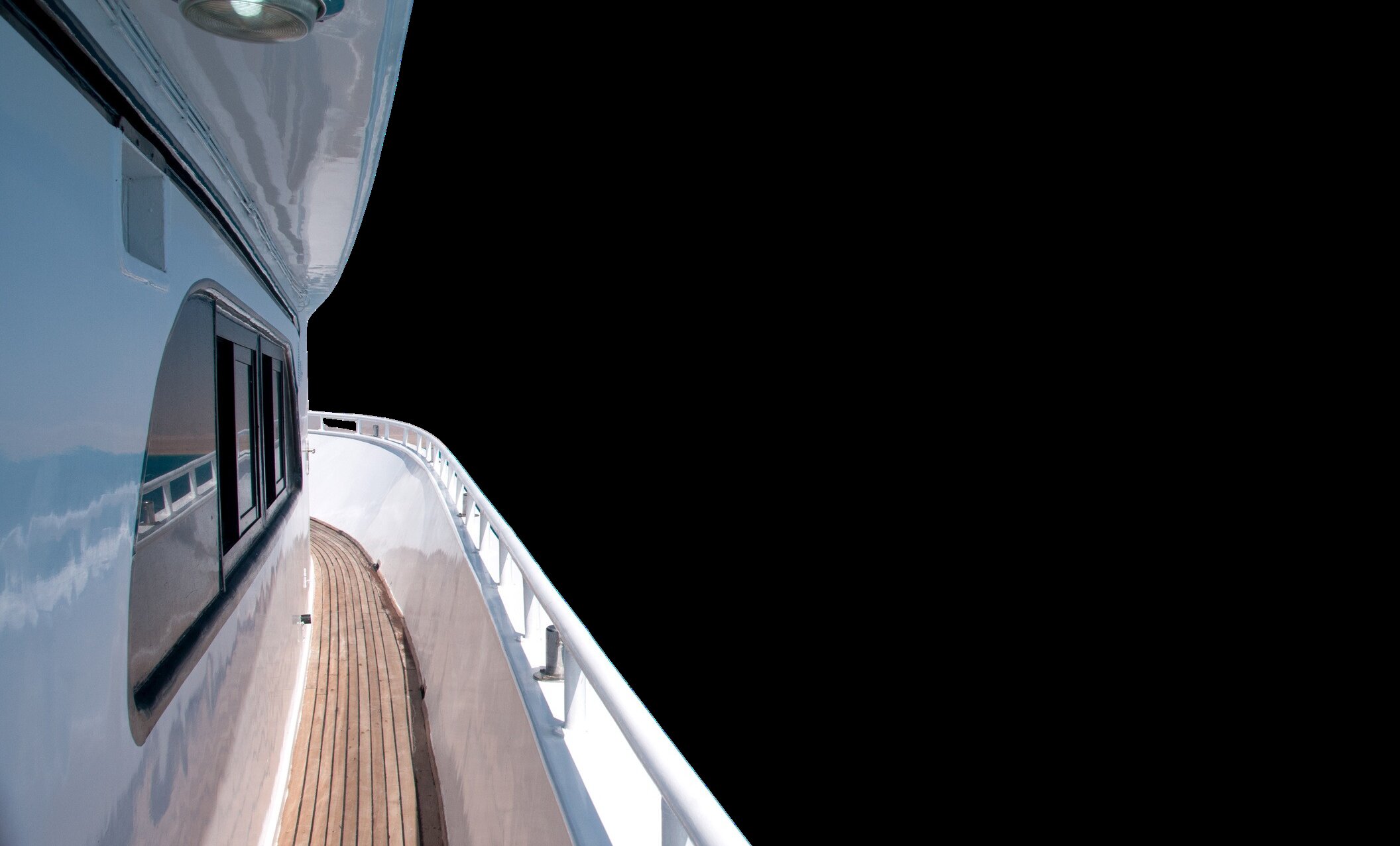 Superyacht side profile and teak deck